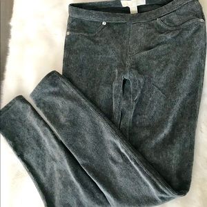 Michael Kors XS stretch corduroy leggings, silver